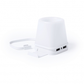 Hub USB 2.0, pojemnik na przybory do pisania, stojak na telefon, lampka LED
