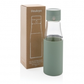 Szklana butelka 650 ml Ukiyo, monitorująca ilość wypitej wody