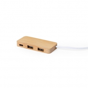 Bambusowy hub USB i USB typu C