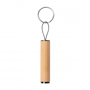 Bambusowy brelok do kluczy, lampka LED