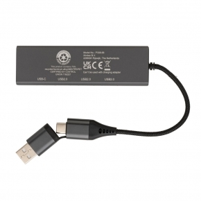 Hub USB 2.0 z USB C, aluminium z recyklingu