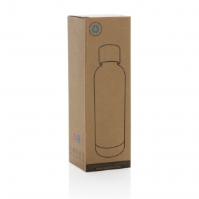 Butelka termiczna 500 ml Wood, stal nierdzewna z recyklingu